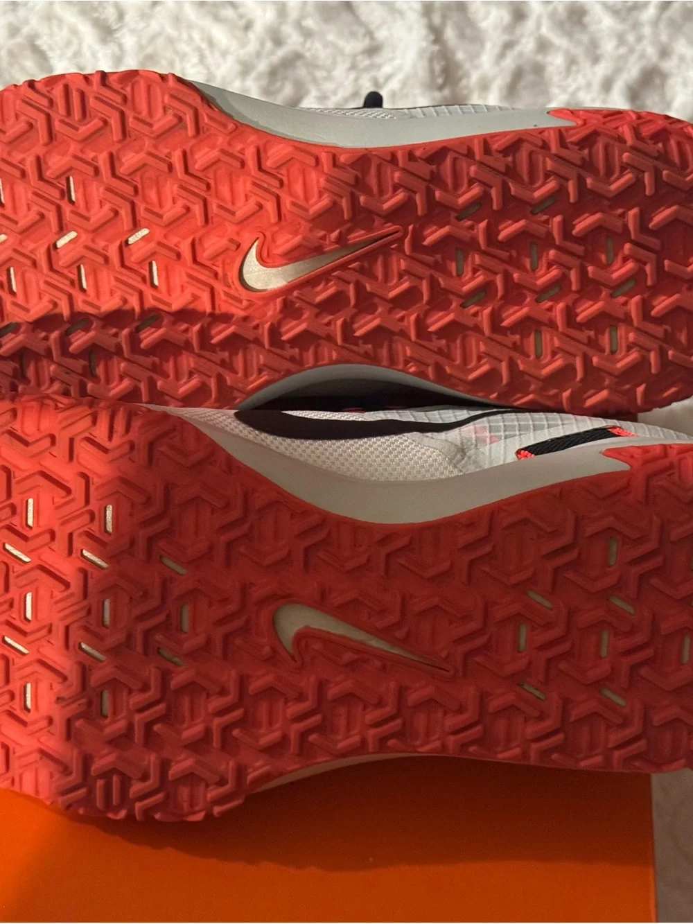 Nike Men’s White and Coral/Black Athletic Sneakers